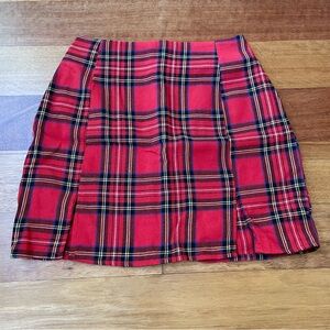 Pleated Plaid Pencil Mini Skirt in Red, Black, White, Blue and Yellow NWOT